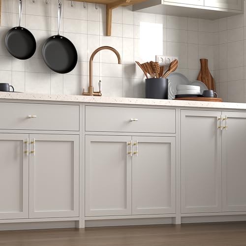 Rergy 10 Pack Cabinet Handles, White Marble & Matte Gold Pulls, 4" - color: White Marble & Matte Gold, size: 4 inch (102mm) Hole Center