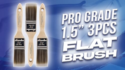 Pro Grade - Paint Brushes - 3Ea 1.5" - Brush Set (Pack of 2) - size: 3Ea H 1.5F (Pack of 2)