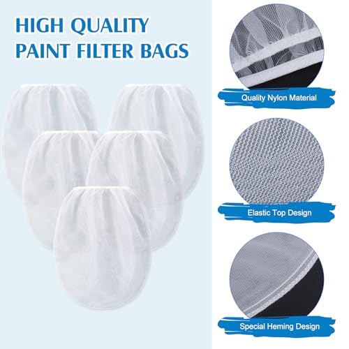 Patelai 100 Pcs 1 Gallon Paint Strainer Bags with Fine Mesh Elastic Top - size: 1 Gallon