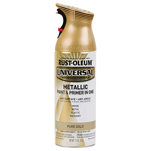 Rust-Oleum Universal All Surface Metallic Spray Paint, Pure Gold - color: Pure Gold, size: 11 Ounce (Pack of 6)