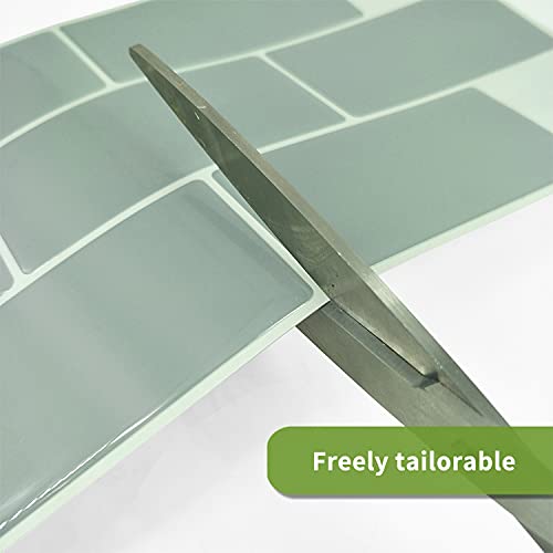Alwayspon 10 Sheets 3D Peel and Stick PVC Backsplash Tiles, 11.81"x5.12" Self-Adhesive Wallpaper Wall Tile Stickers Stick on Subway Tiles for Kitchen Bathroom, Sage - color: Sage