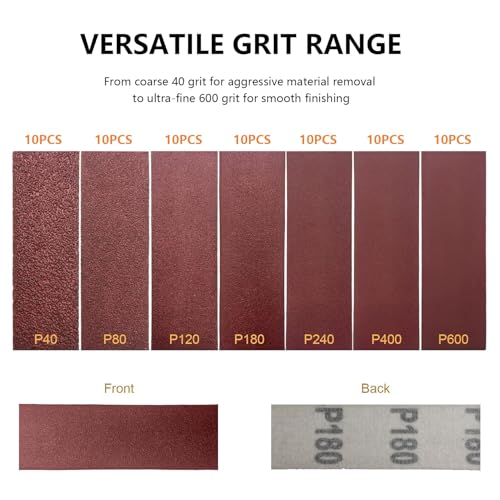 71Pcs Micro Detail Sanding Kit with Compact Hand Sander Block - style: 71Pcs Red