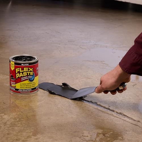 Flex Paste Rubberized Waterproof Sealant Paste, Black, Quart, 1-Pack - color: Black, size: Quart