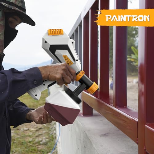Paint Sprayer-700W HVLP Electric-Spray-Paint-Gun, 1200ml High Capacity Container Easy to Clean, 5 Brass Nozzles and 3 Patterns, for Furniture, Cabinets, Fence, Walls, Door, Garden Chairs etc