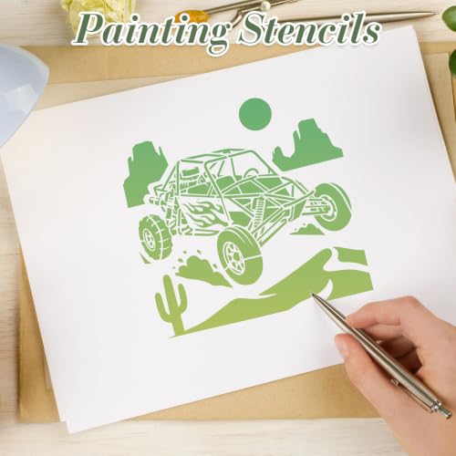 Car Stencils for Crafts Reusable 20Pcs Stencils(5.9X5.9 Inch) - color: Car