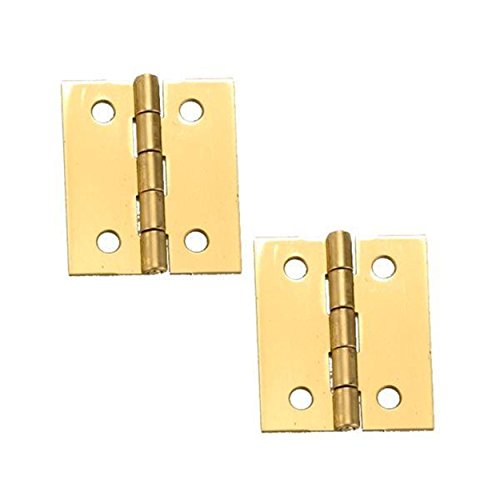 Stanley Solid Brass Miniature Broad Hinge, 1-1/2" Long X 1-1/4" Open (Pair)
