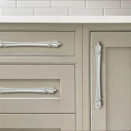 khtumeware 10 Pack 3 inch(76mm) Hole Center Virbant Polished Nickel Cabinet Pulls Heavy-Duty Solid Cabinet Hardware Drawer Pulls Hardware Suitable for Kitchens bathrooms and Dressing Tables - color: Polished Nickel, size: 3inch(76mm) hole center
