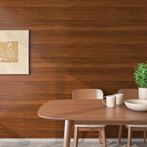 Walnut Wood Contact Paper Peel and Stick Brown Wood Grain Wallpaper 15.8x80 - size: 15.8" x 80"
