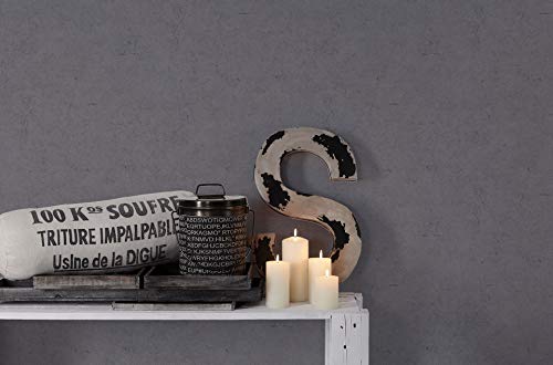 A.S. Création Plain Wallpaper Elements Non-Woven 10.05 m x 0.53 m Grey Made in Germany 369115 36911-5 - color: Grey Black