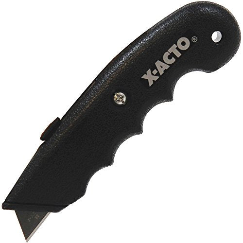 X-ACTO X3272 SurGrip Utility Knife with Contoured Plastic Handle and Retractable Blade, Black