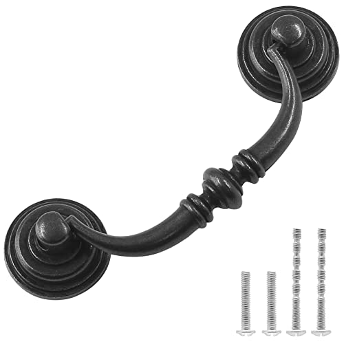 Waziaqoc Antique Drop Bail Pulls, 3.5" Hole Center, Vintage Black - size: Black, 3.5" Hole Center