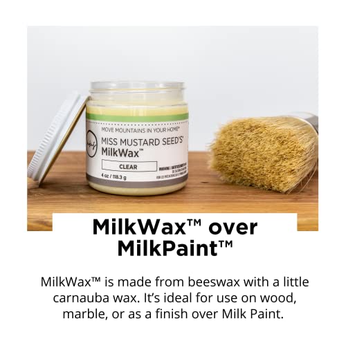 Miss Mustard Seed's MilkWax Clear Furniture Wax for Wood & Cabinets, 4 oz - color: Clear, size: 4 Ounce (Pack of 1)