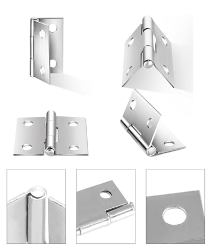20 PCS 1.75 * 1.25 inches Stainless Steel Mini Small Hinges with Screws, Suitable for DIY Wooden Boxes, Small Cabinets, Jewelry Boxes Flat Hinges, Furniture, Woodworking Craft Project, Silver - size: 1.75IN-20PCS