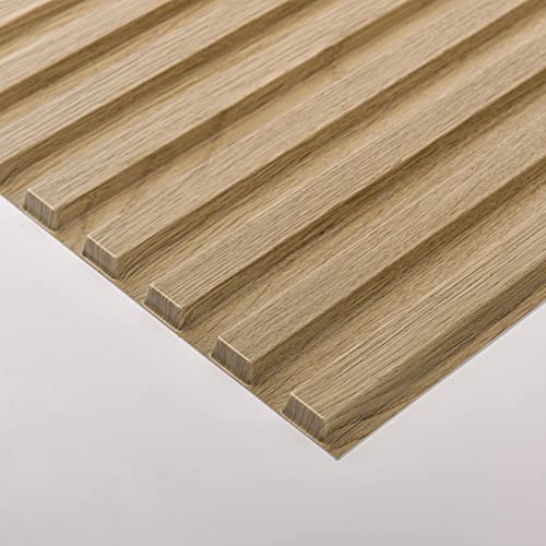 Art3d 3D Fluted Textured Slat Wall Panels, 19.7 x 19.7 in, 12-Pack, Walnut - color: Square - Walnut, size: 19.7 x 19.7in.