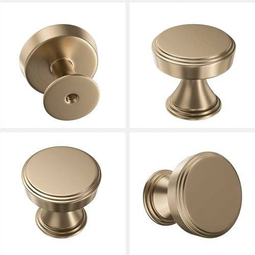 Haliwu 20 Pack Champagne Bronze Cabinet Knobs Round Drawer Knobs - color: Champagne Bronze &Round C