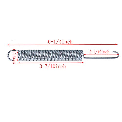 Yoogu 2 PCS 6-1/4 inch Hook to Hook Length Recliner Couch Tension Springs - size: 6-1/2 Inch 46 Turns