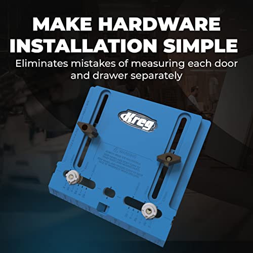 Kreg Cabinet Hardware Tool Kit – Cabinet Door Mounting, Concealed Hinge, Drawer Slide (2-Pack) & Pull Jig – All-in-One Installation Set