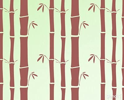 Stencil1 Bamboo Pattern Stencil 11" x 11" Asian Zen Wall Decor - color: Bamboo Repeat Wallpaper Pattern Stencil