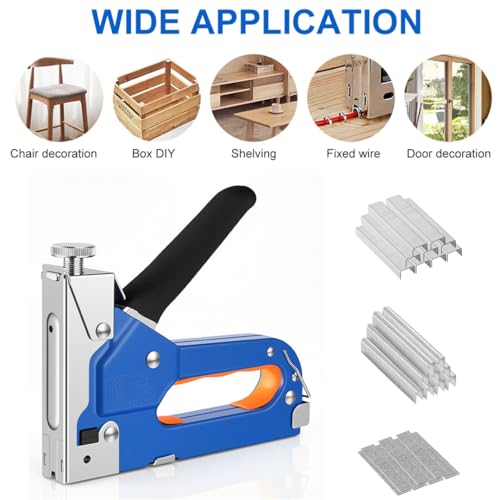Heavy Duty Staple Gun 3 in 1 Upholstery Staple Guns with Tail Remover 1200 Staples Fabric Stapler Gun for Wood Crafts DIY Decoration