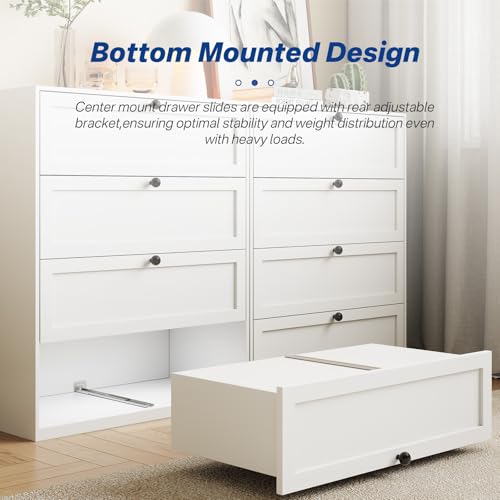 18 Inch Center Mount Drawer Slides 4 Pcs, Heavy Duty Hidden Rails - size: 18 Inch