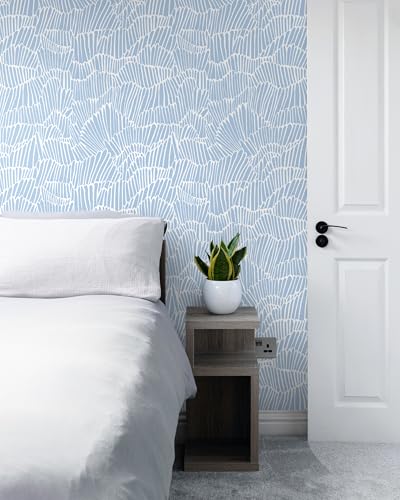 Guvana Blue Wallpaper Peel and Stick Modern Blue and White Contact Paper - color: Blue and White, size: 17.3" x 197"