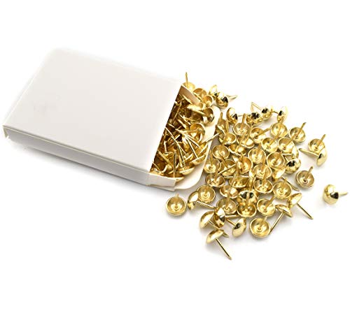SDTC Tech 100Pcs Upholstery Tacks Antique Round Head Furniture Nails Gold - color: Gold