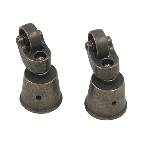 Semetall 2Pack 2.6x1.5 Inch Metal Vintage Swivel Round Cup Caster,(Bronze) - style: A-534