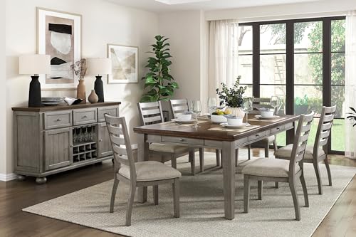 Dining Table Set with Chairs, Kitchen Dining Room Tables Chair,A151 - color: A7, Gray Wood