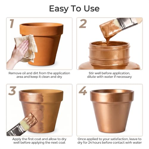 Nicpro Metallic Bronze Acrylic Paint, 8.45oz/250ml Bronze Craft Paint - color: Bronze, size: 8.45 Fl Oz (Pack of 1)