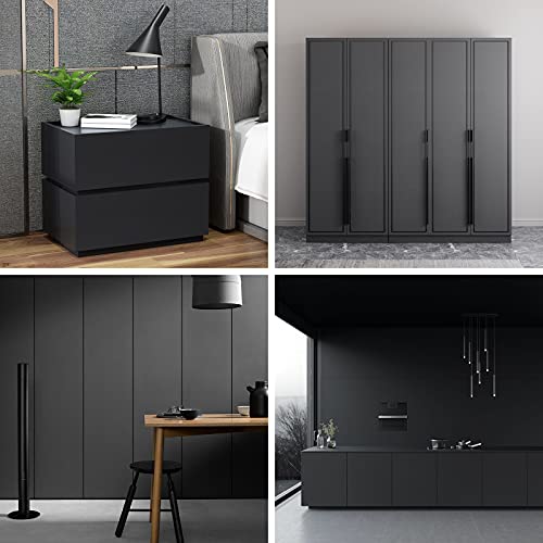 Arthome17 x240 Black Peel and Stick Wallpaper, Matte Black Contact Paper Self-Adhesive and Removable Vinyl Wallpaper Waterproof for Cabinets, Countertops, Walls - color: Black Matte, size: 17" x 240"