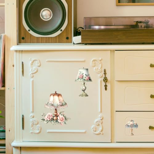 Peacoblue Vintage Table Lamp Rub On Transfers for Furniture Craft 6"x12" - style: Vintage Table Lamp