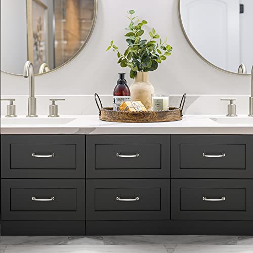Ravinte Arch Cabinet Pulls 3-3/4in 10 Pack Brushed Nickel Cabinet Handles - color: Brushed Nickel, size: 3-3/4 inch hole center