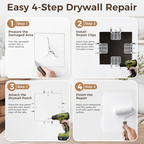 32 Pack Drywall Repair Clips, Drywall Clips Repair for 1/2" & 5/8" Panels - color: Silver-32 Pack