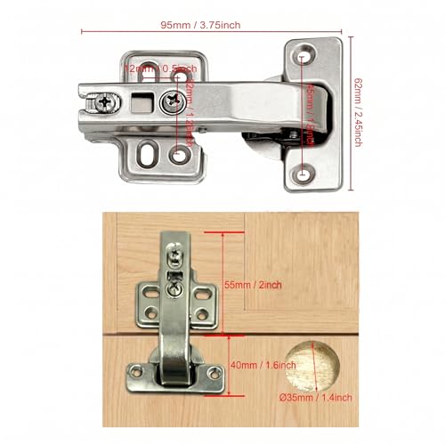 90 Degree Soft Close Cabinet Hinges, Detachable Blind Corner Kitchen Door Hardware, Chrome Finish