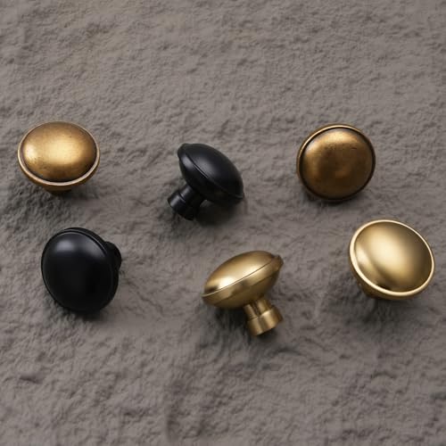 10 Pack Kitchen Cabinet Knobs Brushed Brass Cabinet Knobs Gold Drawer Knobs Solid Kitchen Hardware - color: Brushed Brass, size: 1-1/4'' Diameter(32mm)