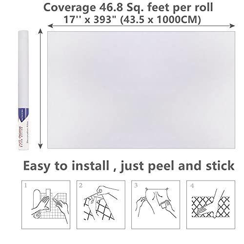 Arthome 17''x393'' White Contact Paper, Self Adhesive Wallpaper Waterproof PVC Vinyl, Oil Proof, White Vinyl Paper for Furniture Cover Surface, Countertop, Kitchen, Shelf Liner - color: White Matte, size: 17" x 393"