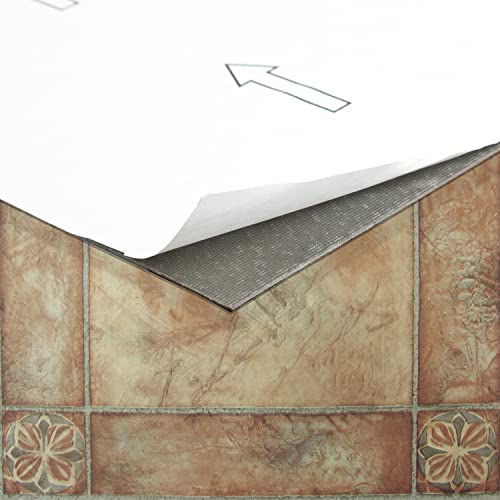 Nexus Self Adhesive 12-Inch Vinyl Floor Tiles, 20 Tiles, 12 x 12 in - color: Spanish Rose, style: Marble look