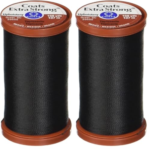 COATS & CLARK Extra Strong Upholstery Thread, 150-Yard, Black (S964-0900) (Pack of 2) - size: 150 yard (Pack of 2)
