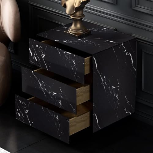 Marble Contact Paper Black Peel and Stick Wallpaper for Kitchen Countertop - color: Black/White, size: 17.7" x 78.7"