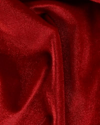 HOTGODEN Red Stretch Velvet Fabric by The Yard: 63" Wide 1 Yards 95% Polyester 5% Spandex Velvet Fabric for DIY Sewing, Upholstery, Apparel, Costume, Craft - color: Red, size: 1 Yard
