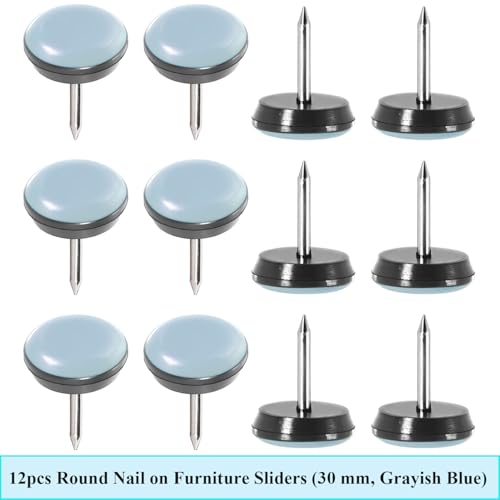 Round Sliding Block for Move Furniture, 12 Pack 30 mm Nailon Glide - color: 12pcs Φ 30mm, size: ROUND