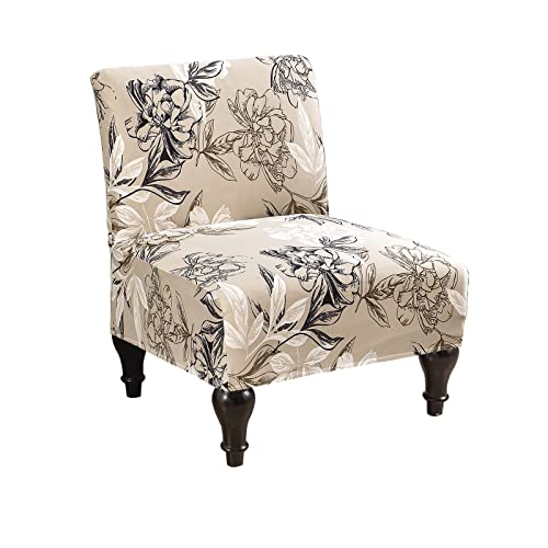Eco-Ancheng Armless Chair Slipcover Removable Armless Accent Chairs Covers Washable Armless Slipper Chair Slipcover Printed Armless Chair Furniture Protector Covers for Living Dining Room Hotel - color: H170