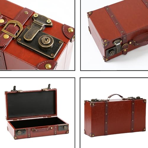 2PCS Wooden Box Hasp Antique Lock 2 Keys and 12 Screws Luggage Lock Wooden Box Lock Hasp Antique Lock Left and Right Pair of Latches Bronze for Jewelry Wooden Boxes Mini Cabinets Suitcases