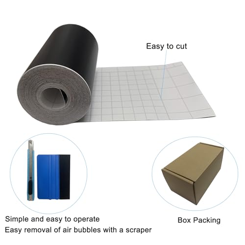 Matte Black Vinyl Tape for Black Out Chrome Delete Window Trim, Matte Black Vinyl Wrap Roll, Self-Adhesive Car Chrome Door Trim Delete Tape DIY Film with Tool Kit (4 inches x 30 feet) - size: 4 inches x 30 feet