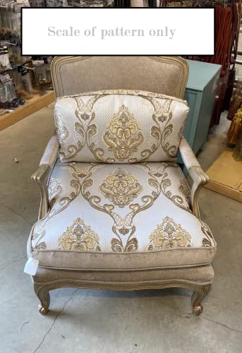 54'' Renaissance Jacquard Drapery Upholstery Damask Stripe Diamond Fabric | Sold by The Yard (Damask Midnight) (Renaissance001) - color: Damask Midnight