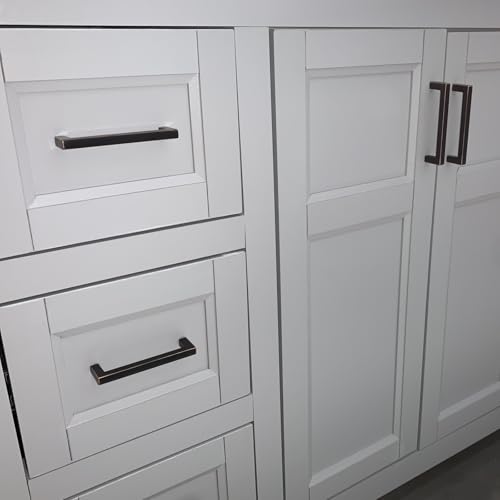 20 Pack 5 Inch Drawer Pulls Oil Rubbed Bronze Cabinet Pulls Square Handles for Cabinets,Dresser,Cupboard,Stainless Steel Kitchen Handles Hardware - color: Oil Rubbed Bronze, size: 5 Inch Hole Centers