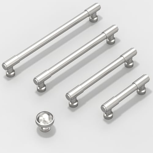10 Pack Brushed Satin Nickel Cabinet Pulls 4 Inch(102mm) Kitchen Cabinet Handles Cabinet Hardware for Drawer Pulls - color: Brushed Satin Nickel, size: 4" Hole Center