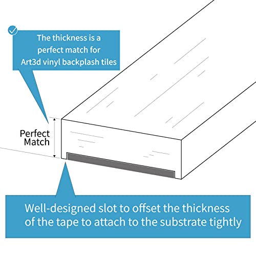 Art3d 30 ft Peel and Stick Flexible Molding Trim for Wall Tile Edge, White - color: White, size: 30 feet