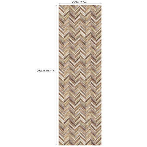 Handpainting Peel and Stick Wallpaper Herringbone Wood Panel - size: 17.7" x 118"