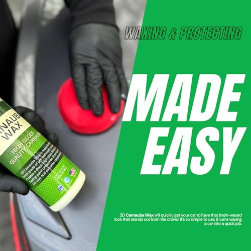 3D Carnauba Wax – Liquid Brazilian #1 Grade Wax for Deep Gloss & UV Protection | Easy Application | Safe on All Paint | Non-Staining Formula | Made in USA | 16 oz - size: 16 Fl Oz (Pack of 1)